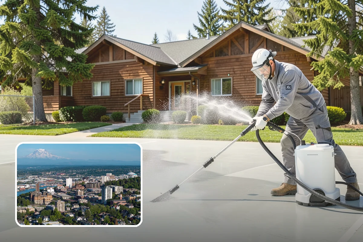 Downspout Cleaning in Tacoma, Pierce County, WA - Clears interior clogs of packed needles and grit