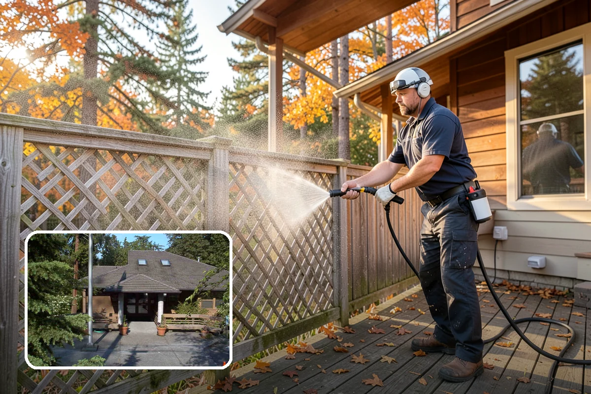 Downspout Cleaning in Yarrow Point, King County, WA - Clears interior clogs of packed needles and grit