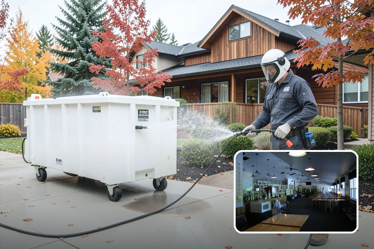 Downspout Flushing in Black Diamond, King County, WA - Dislodges compacted debris a basic clean-out leaves behind