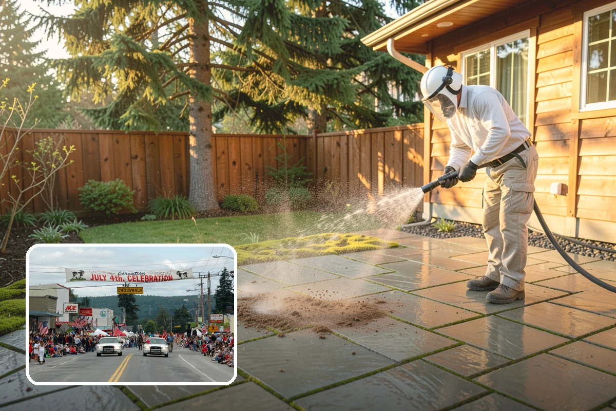 Downspout Flushing in Carnation, King County, WA - Dislodges compacted debris a basic clean-out leaves behind
