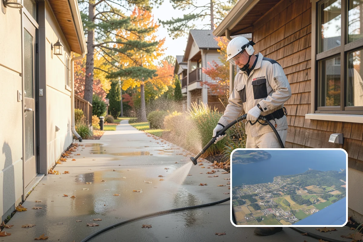 Downspout Flushing in Coupeville, Island County, WA - Dislodges compacted debris a basic clean-out leaves behind