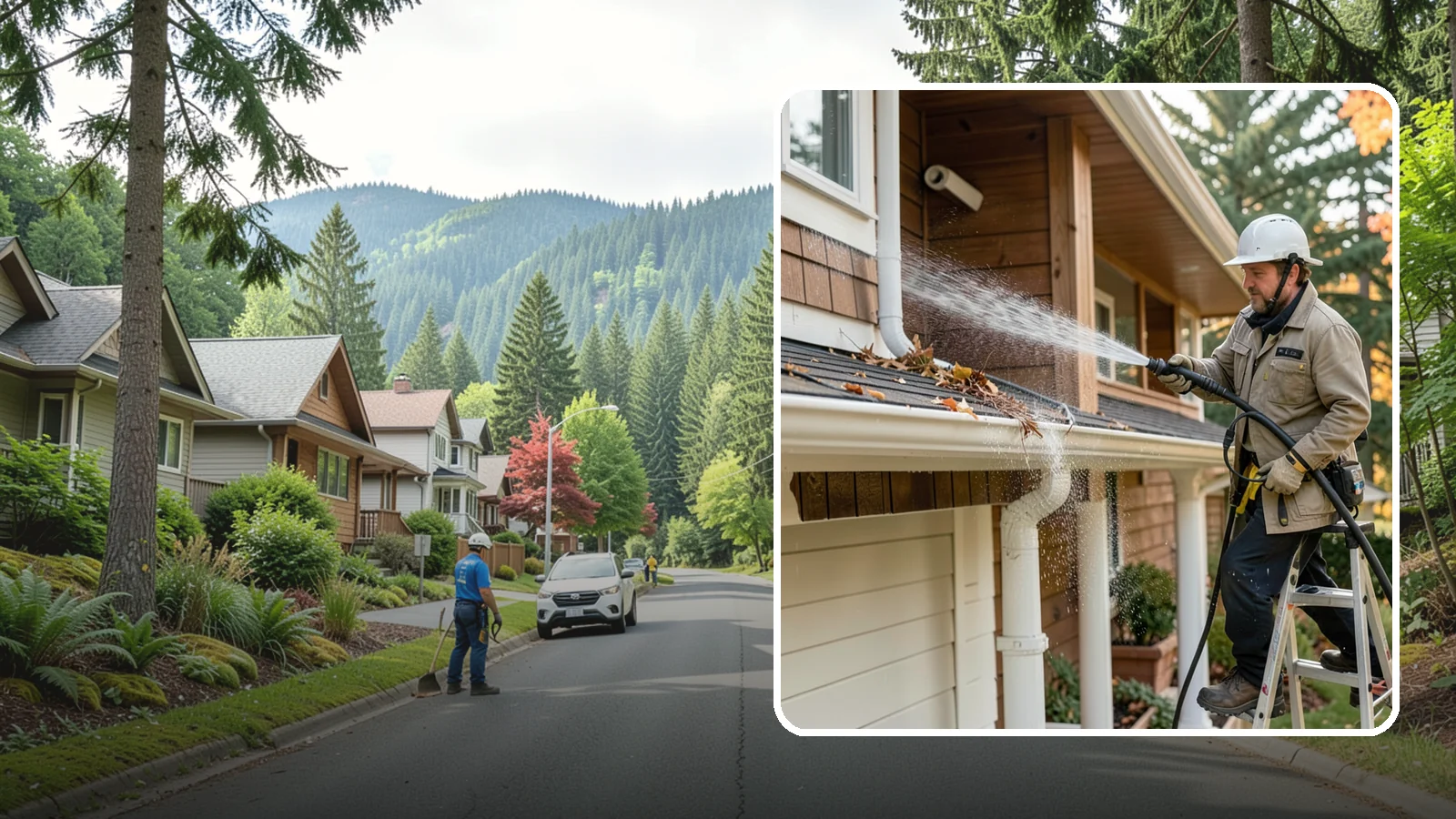 Downspout Flushing in Darrington, Snohomish County, WA - High-volume flushing that clears packed debris from inside downspouts to restore full drainage capacity.