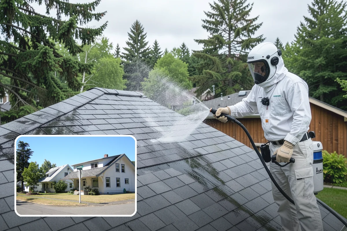 Downspout Flushing in DuPont, Pierce County, WA - Dislodges compacted debris a basic clean-out leaves behind