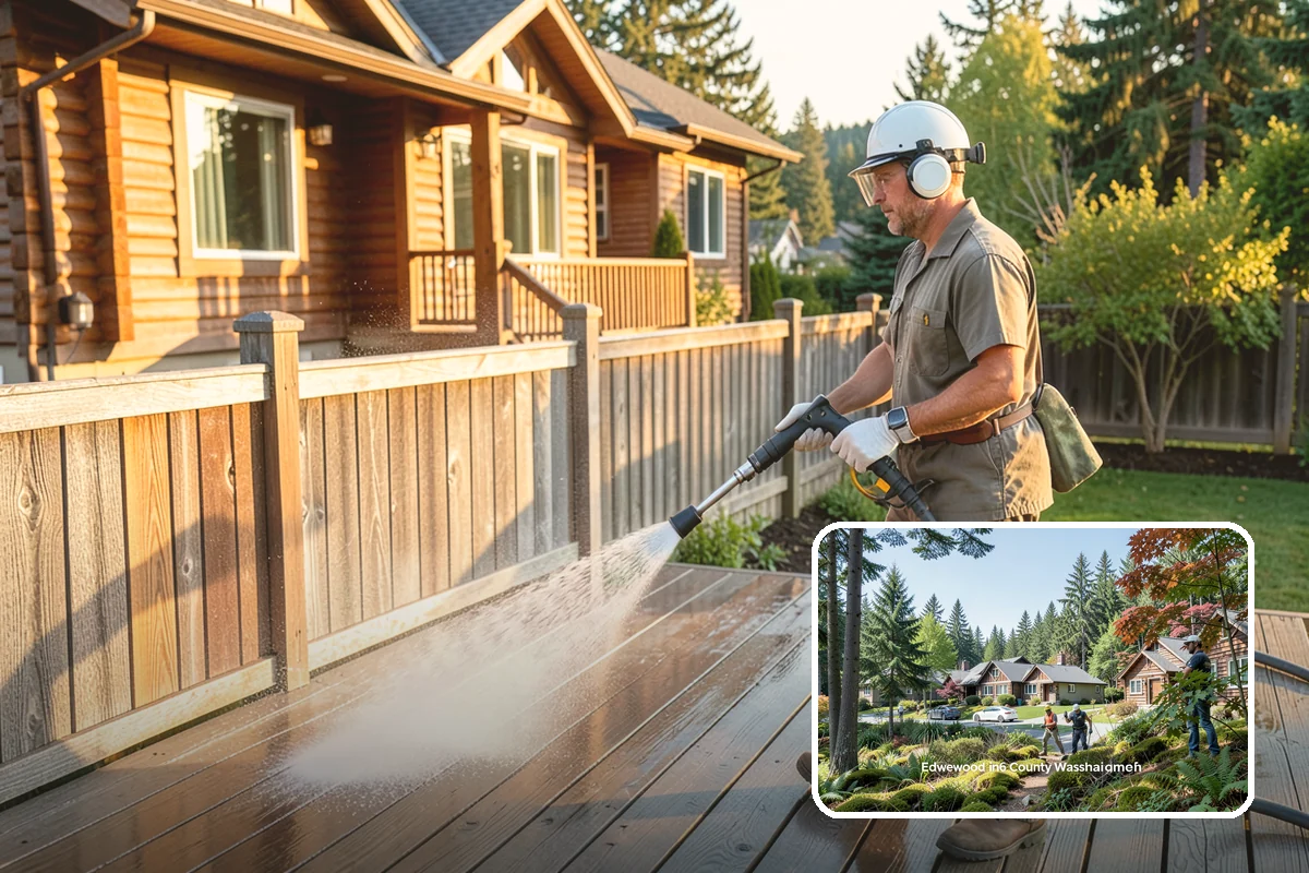 Downspout Flushing in Edgewood, Pierce County, WA - Dislodges compacted debris a basic clean-out leaves behind
