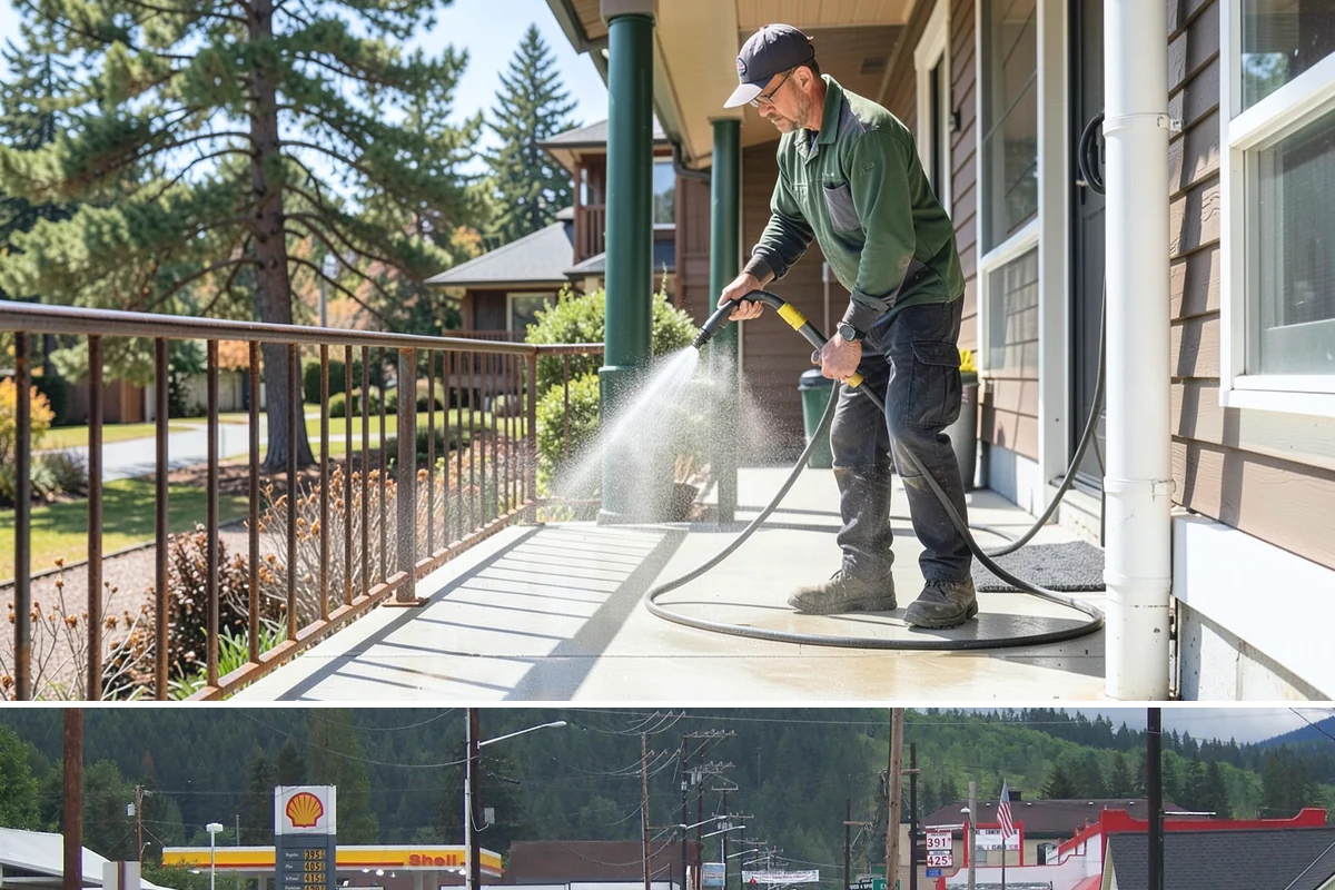 Downspout Flushing in Granite Falls, Snohomish County, WA - Flush downspouts heading into fall so they can handle the full force of the winter rainy season.