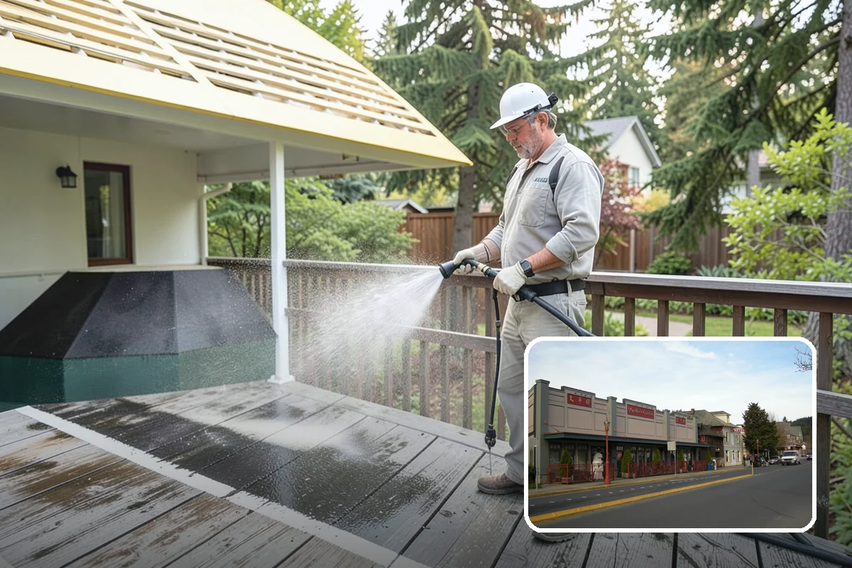 Downspout Flushing in Issaquah, King County, WA - Dislodges compacted debris a basic clean-out leaves behind