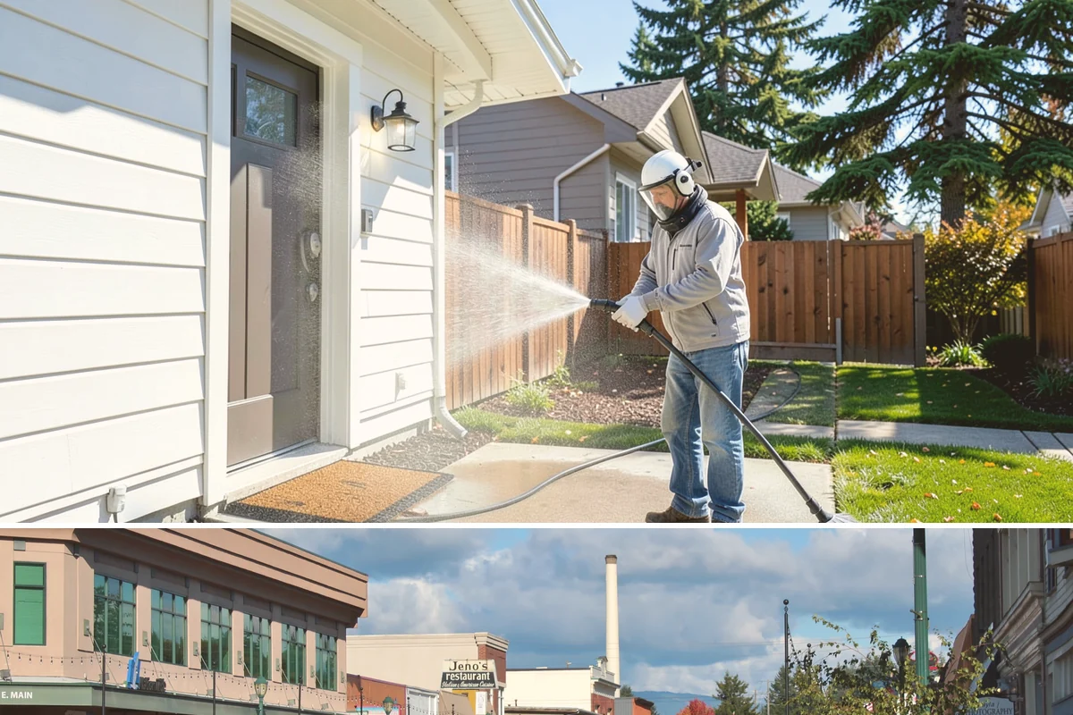 Downspout Flushing in Monroe, Snohomish County, WA - Flush downspouts heading into fall so they can handle the full force of the winter rainy season.