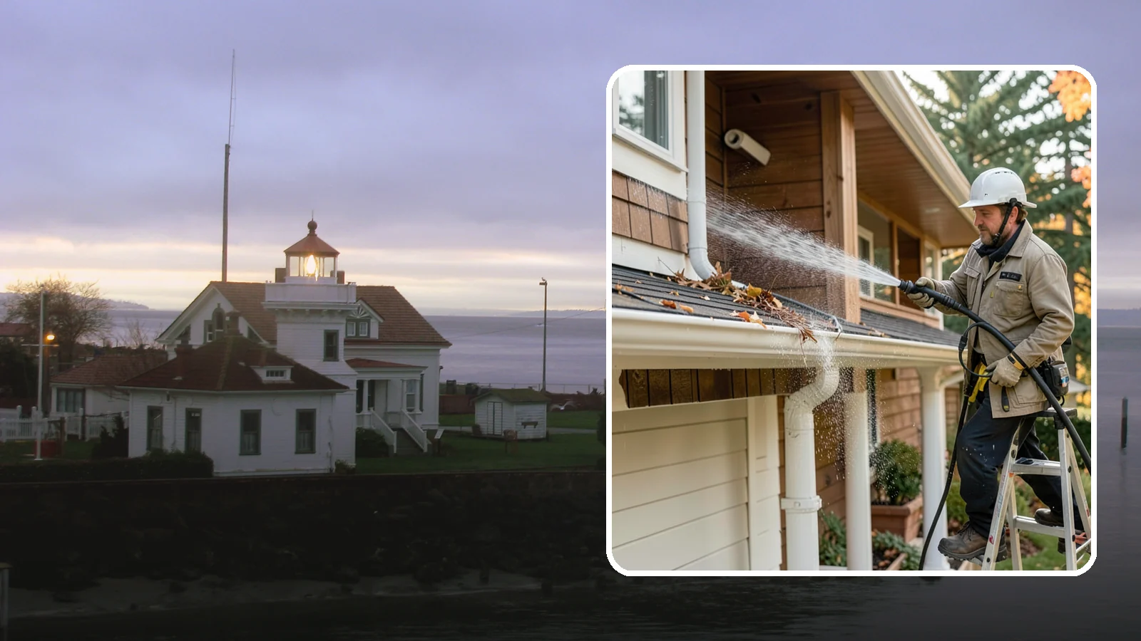 Downspout Flushing in Mukilteo, Snohomish County, WA - High-volume flushing that clears packed debris from inside downspouts to restore full drainage capacity.