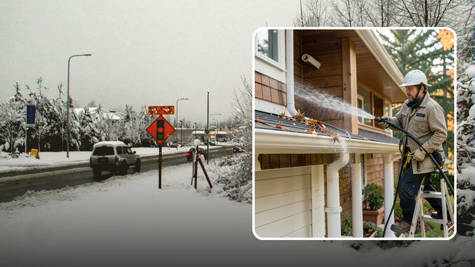 Downspout Flushing in Newcastle, King County, WA - High-volume flushing that clears packed debris from inside downspouts to restore full drainage capacity.