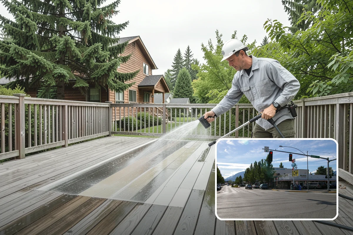 Downspout Flushing in North Bend, King County, WA - Dislodges compacted debris a basic clean-out leaves behind