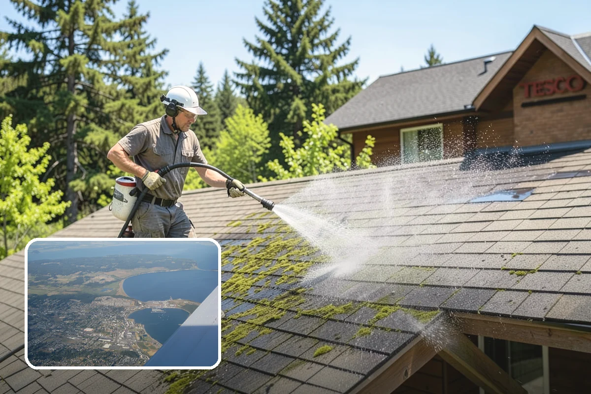 Downspout Flushing in Oak Harbor, Island County, WA - Dislodges compacted debris a basic clean-out leaves behind