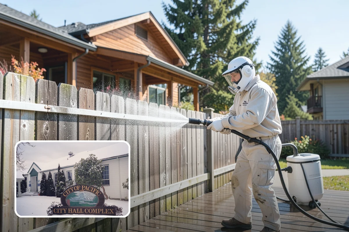 Downspout Flushing in Pacific, King County, WA - Dislodges compacted debris a basic clean-out leaves behind
