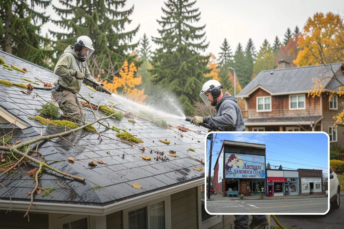 Downspout Flushing in Ruston, Pierce County, WA - Dislodges compacted debris a basic clean-out leaves behind