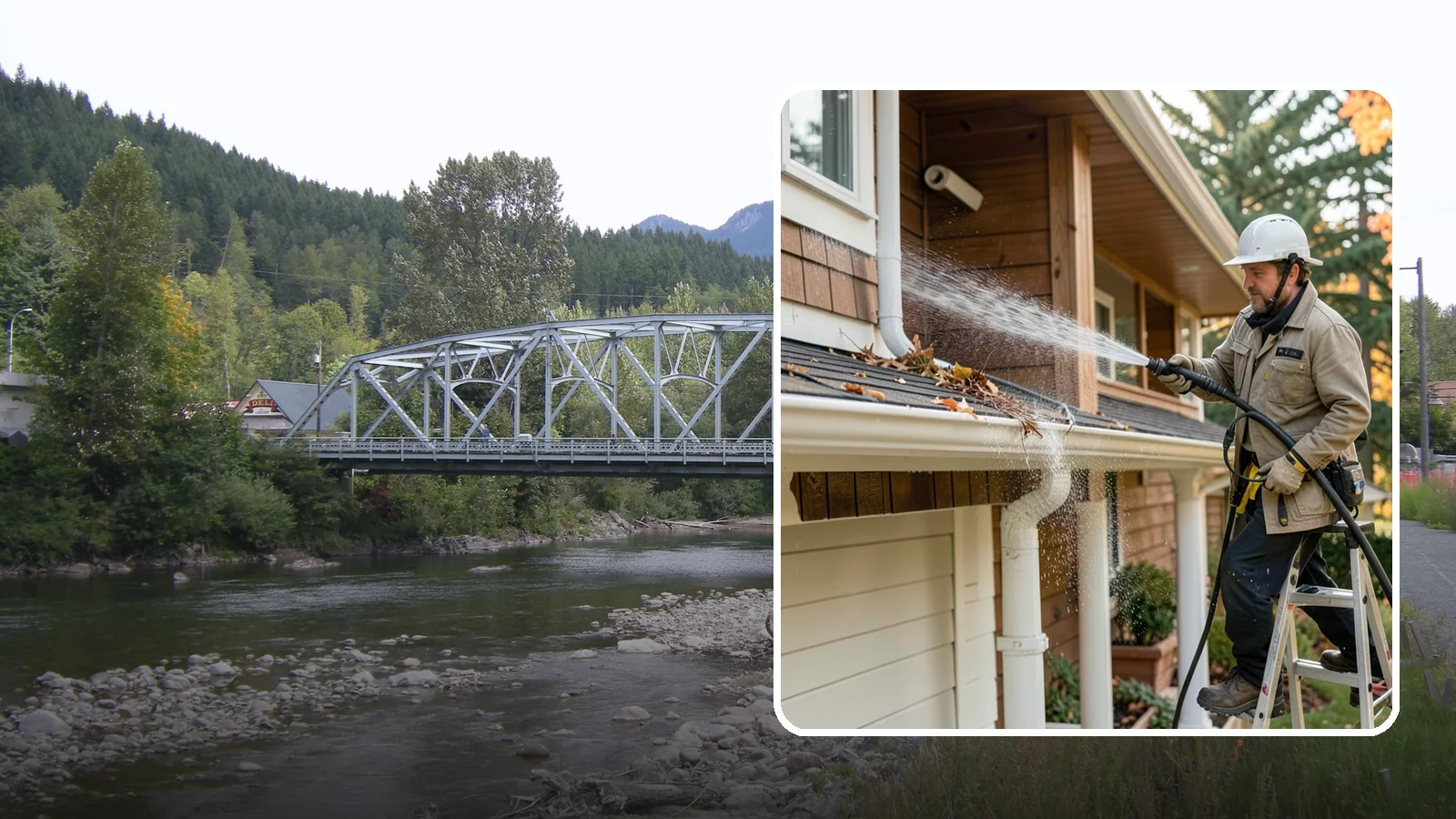 Downspout Flushing in Skykomish, King County, WA - High-volume flushing that clears packed debris from inside downspouts to restore full drainage capacity.
