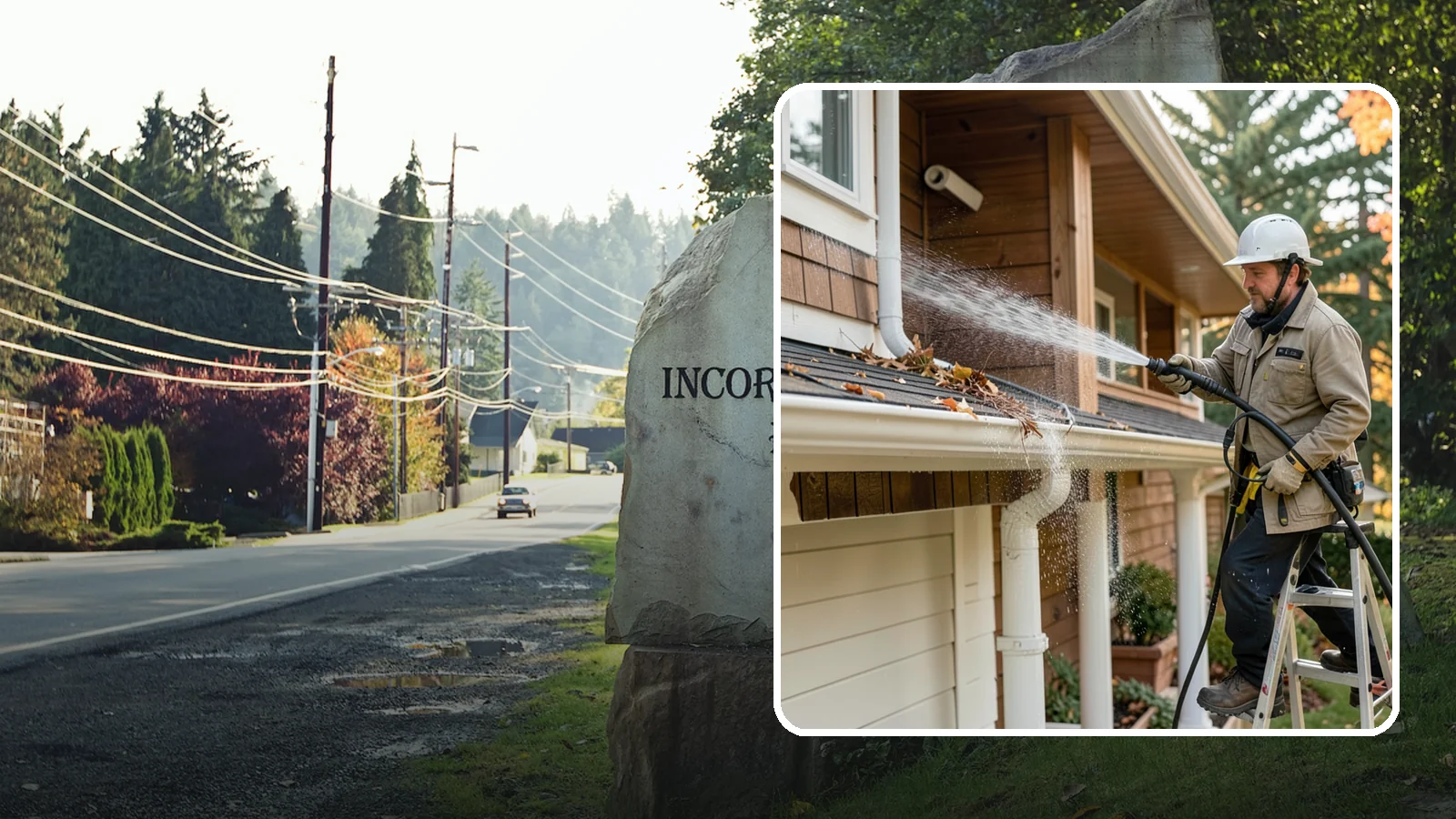 Downspout Flushing in Wilkeson, Pierce County, WA - High-volume flushing that clears packed debris from inside downspouts to restore full drainage capacity.