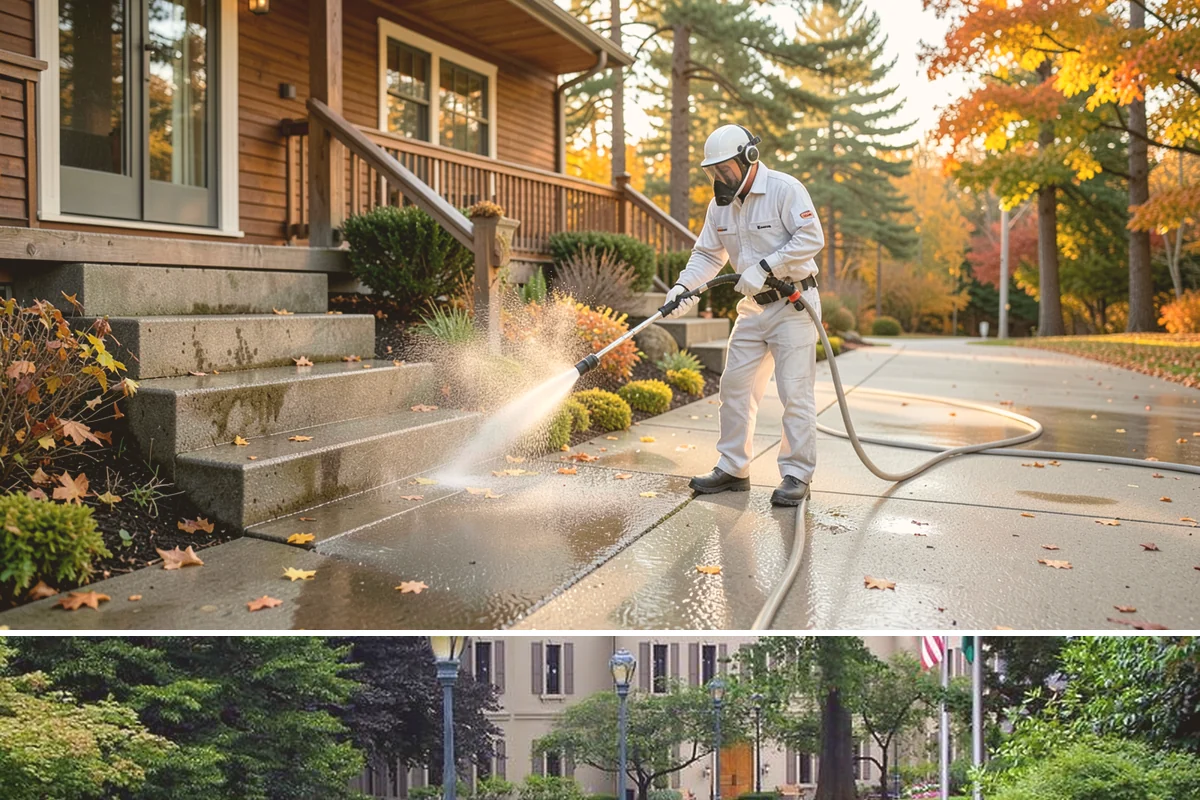 Downspout Flushing in Woodinville, King County, WA - Flush downspouts heading into fall so they can handle the full force of the winter rainy season.