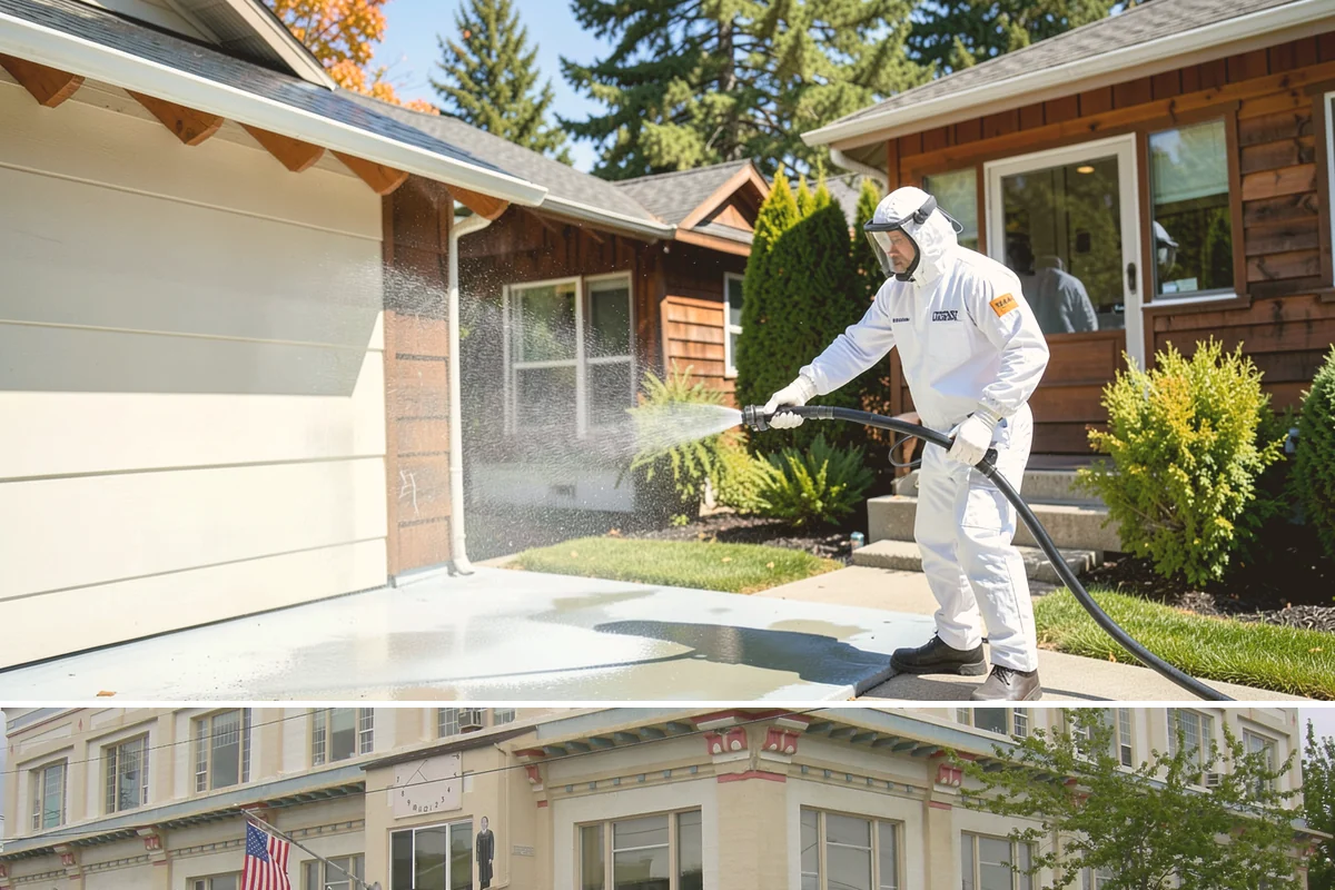 Drive-Thru Cleaning in Anacortes, Skagit County, WA - Best cleaned every quarter year-round, with extra attention in fall when leaf litter and rain accelerate algae in the lane.