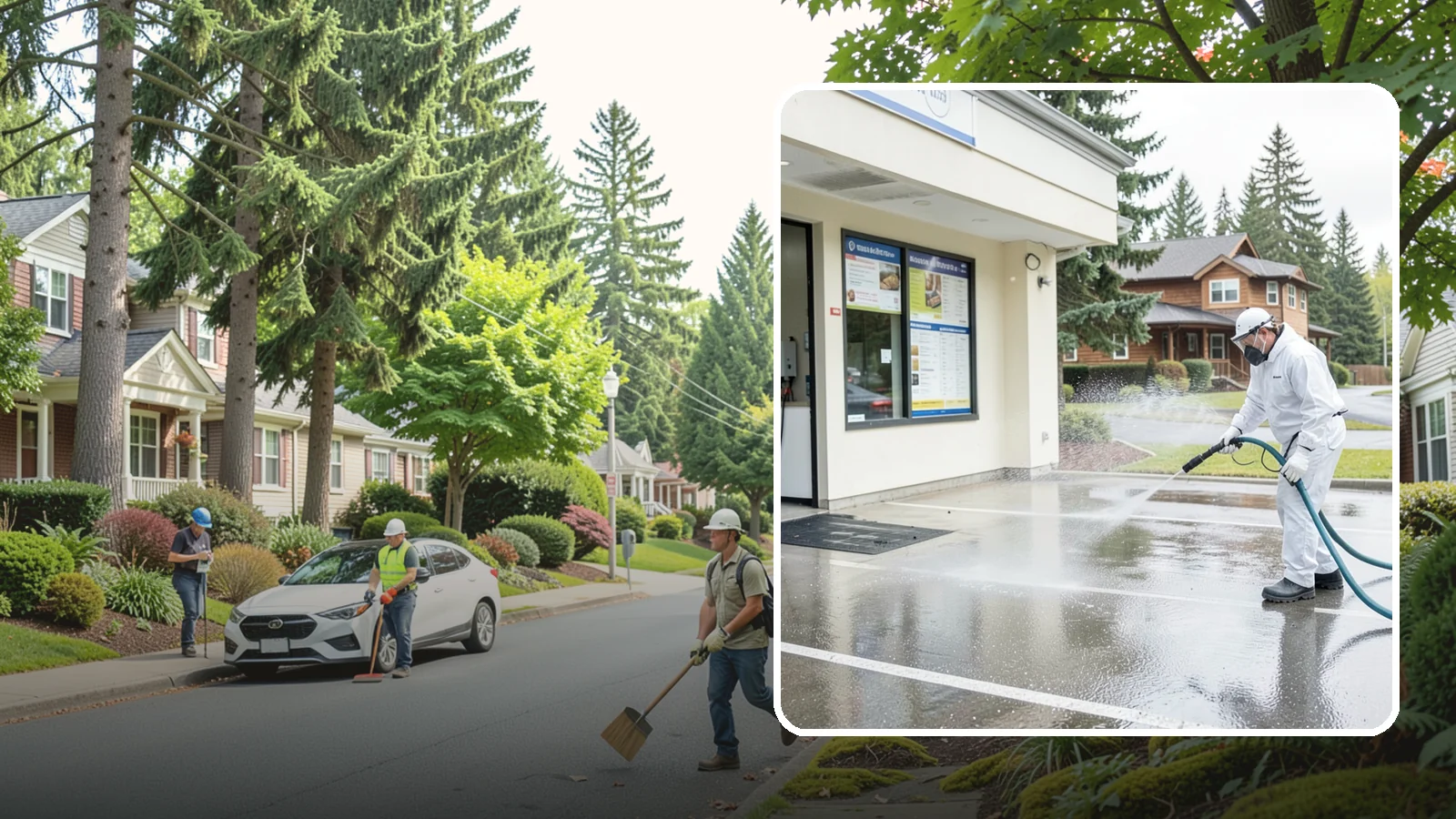 Drive-Thru Cleaning in Beaux Arts Village, King County, WA - Targeted cleaning of drive-thru lanes, order windows, and menu-board pads where spilled food, grease, and PNW moss build up fast.