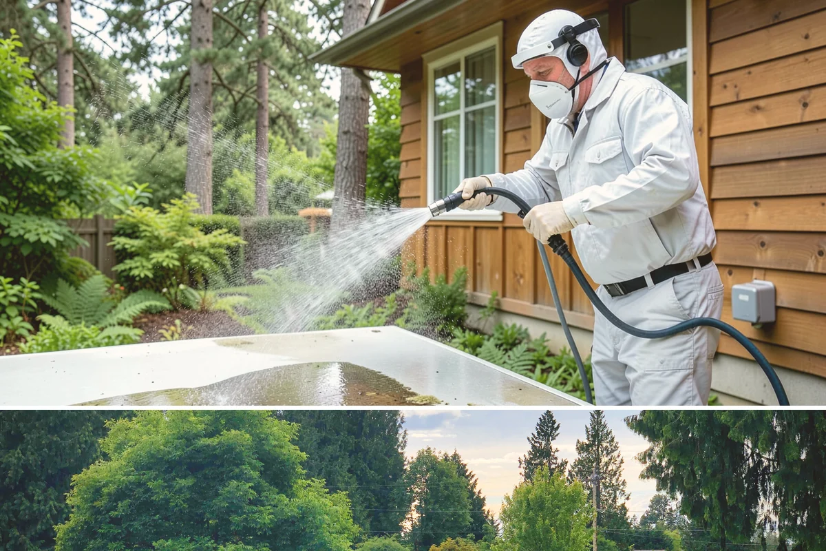 Drive-Thru Cleaning in Bonney Lake, Pierce County, WA - Best cleaned every quarter year-round, with extra attention in fall when leaf litter and rain accelerate algae in the lane.