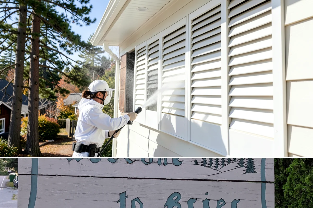 Drive-Thru Cleaning in Brier, Snohomish County, WA - Best cleaned every quarter year-round, with extra attention in fall when leaf litter and rain accelerate algae in the lane.
