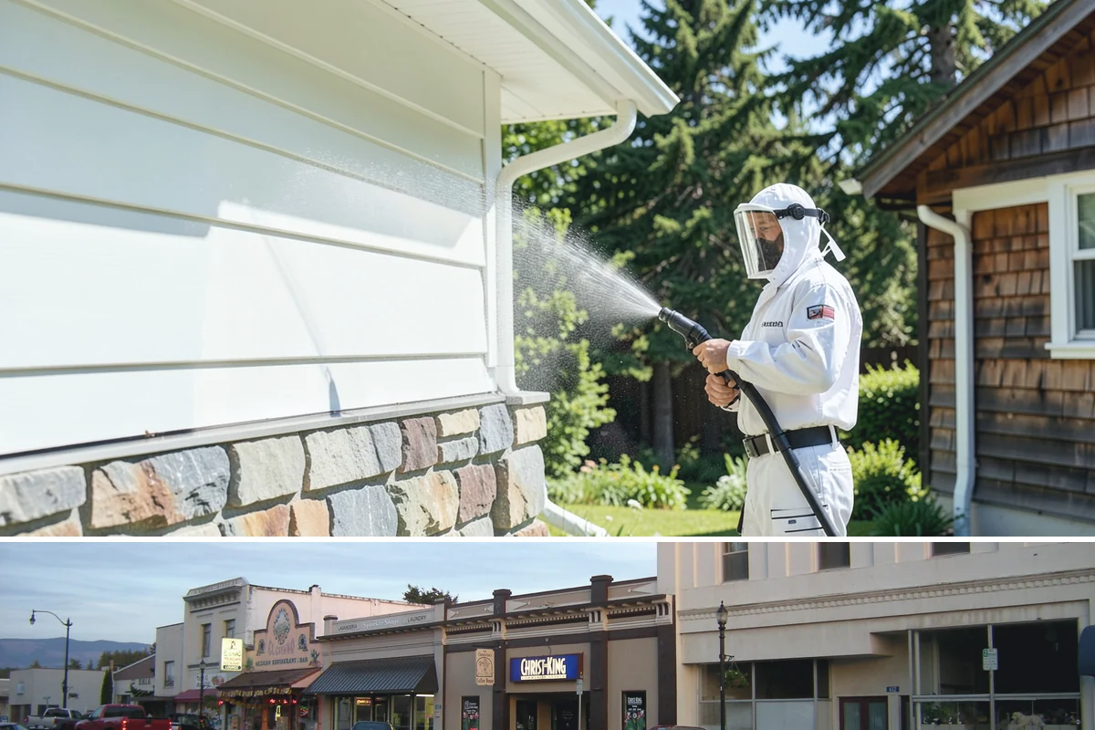 Drive-Thru Cleaning in Burlington, Skagit County, WA - Best cleaned every quarter year-round, with extra attention in fall when leaf litter and rain accelerate algae in the lane.