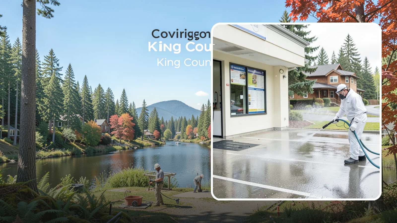 Drive-Thru Cleaning in Covington, King County, WA - Targeted cleaning of drive-thru lanes, order windows, and menu-board pads where spilled food, grease, and PNW moss build up fast.