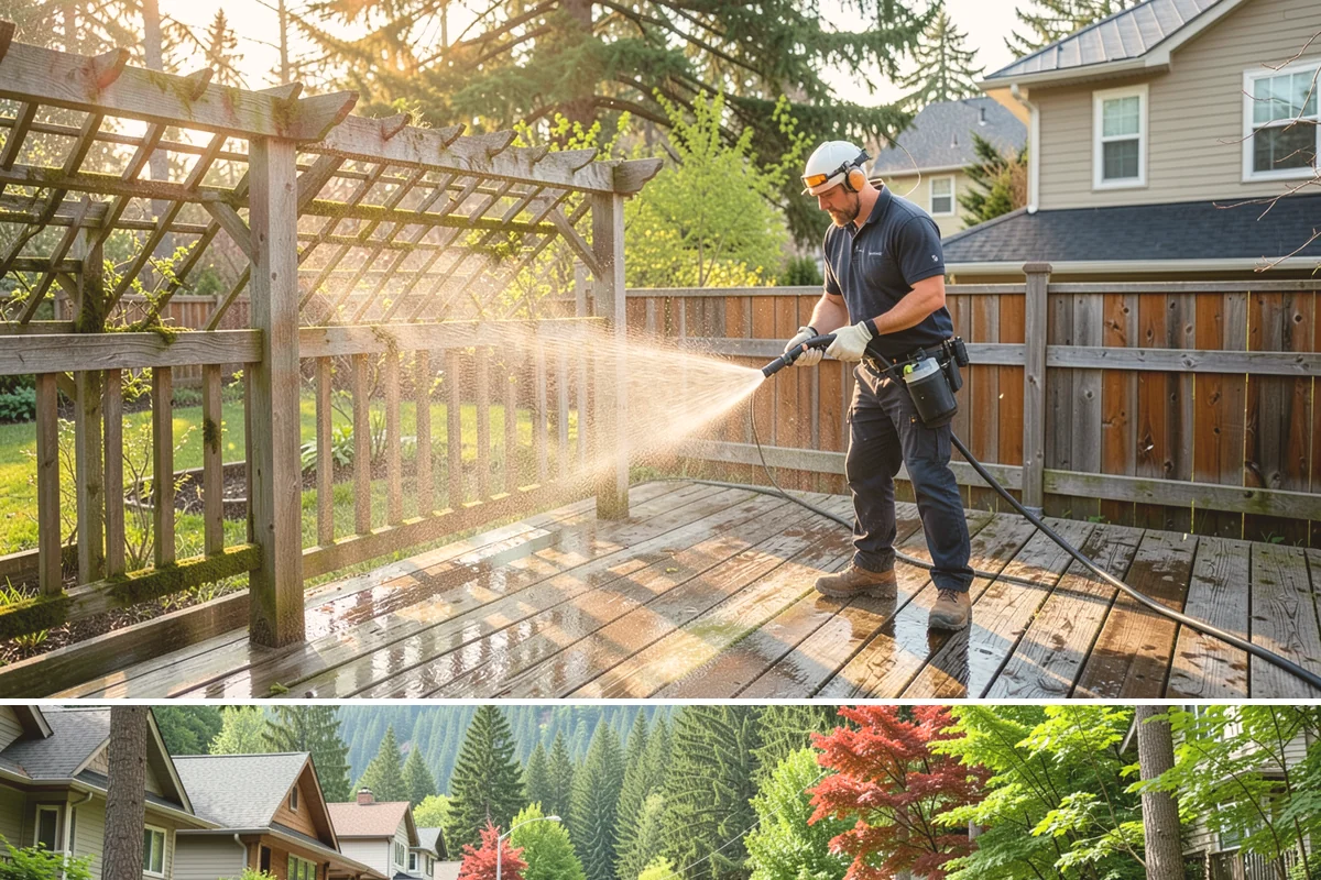 Drive-Thru Cleaning in Darrington, Snohomish County, WA - Best cleaned every quarter year-round, with extra attention in fall when leaf litter and rain accelerate algae in the lane.