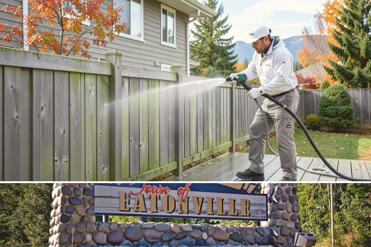 Drive-Thru Cleaning in Eatonville, Pierce County, WA - Best cleaned every quarter year-round, with extra attention in fall when leaf litter and rain accelerate algae in the lane.