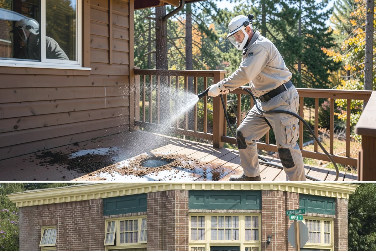 Drive-Thru Cleaning in Hamilton, Skagit County, WA - Best cleaned every quarter year-round, with extra attention in fall when leaf litter and rain accelerate algae in the lane.