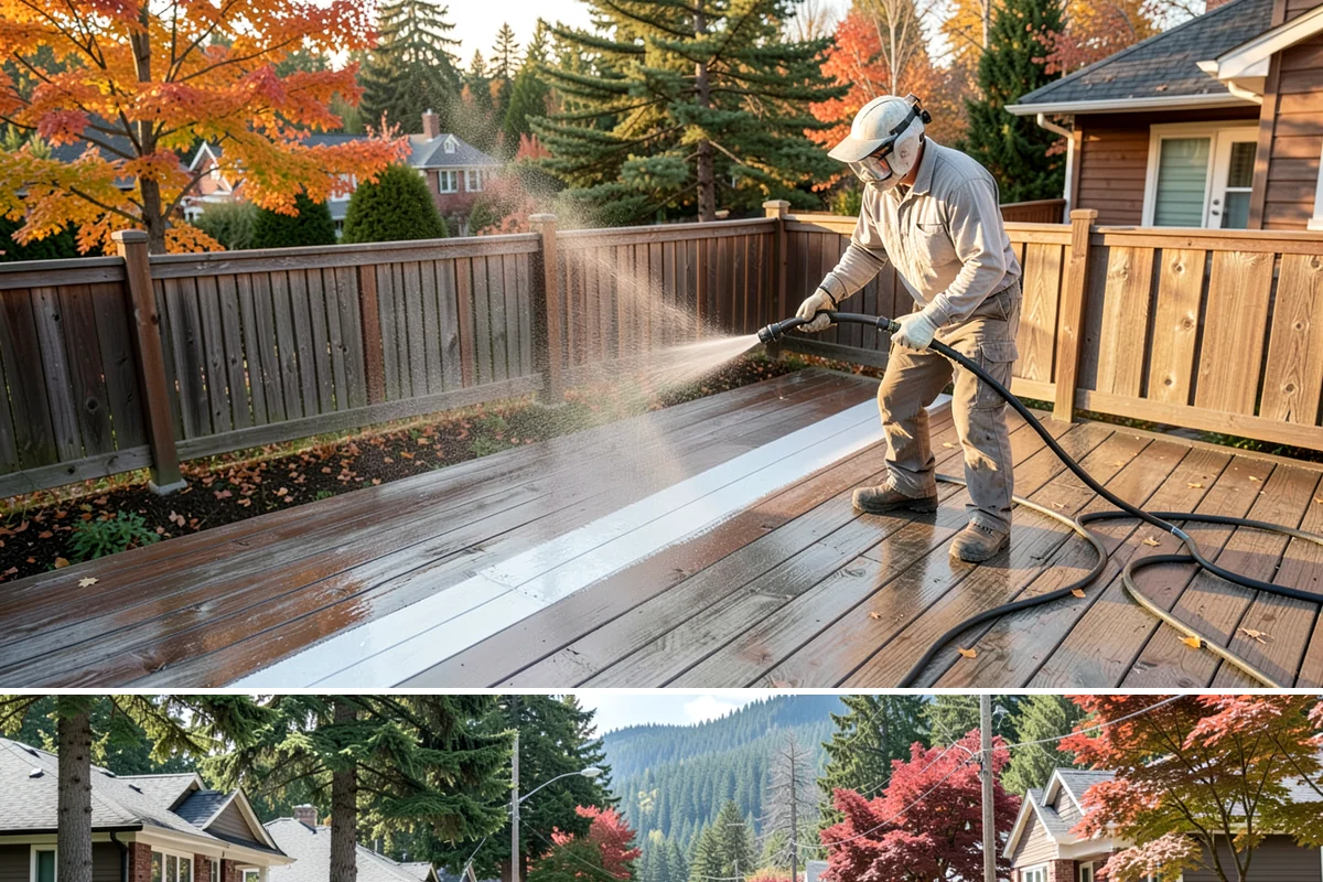 Drive-Thru Cleaning in Hunts Point, King County, WA - Best cleaned every quarter year-round, with extra attention in fall when leaf litter and rain accelerate algae in the lane.