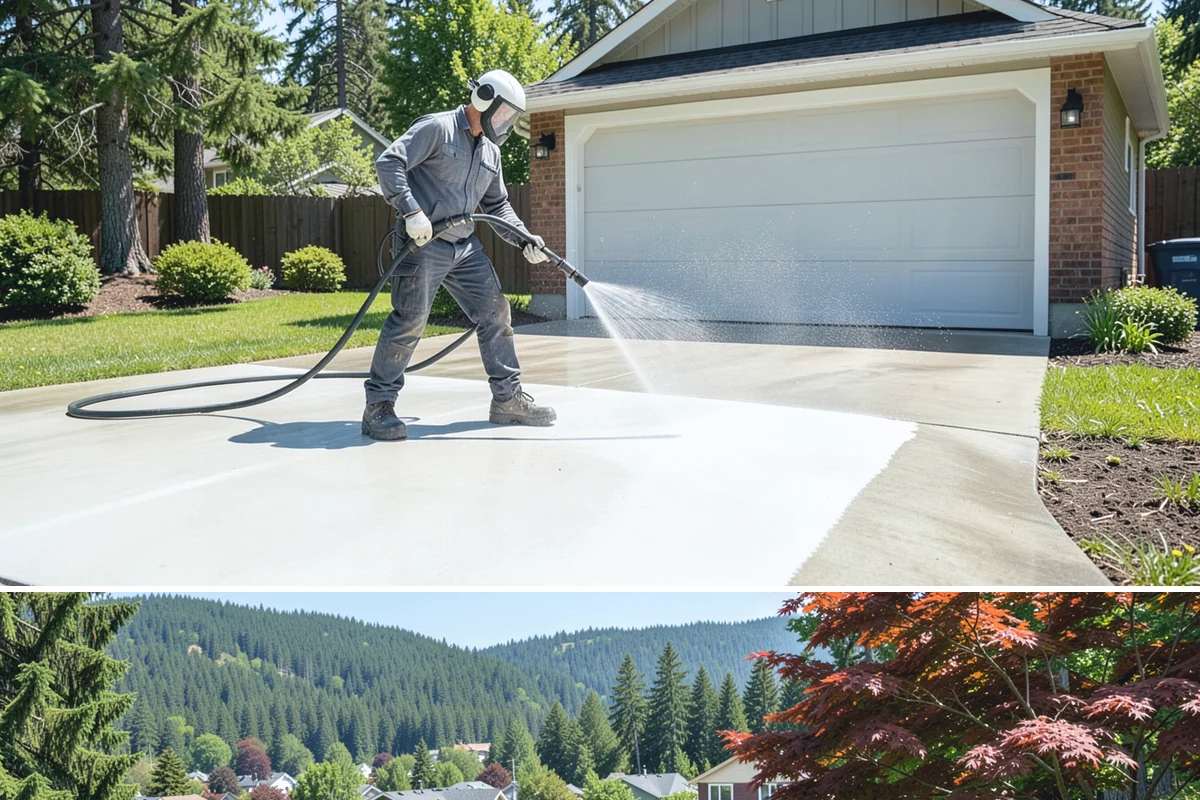 Drive-Thru Cleaning in Index, Snohomish County, WA - Best cleaned every quarter year-round, with extra attention in fall when leaf litter and rain accelerate algae in the lane.