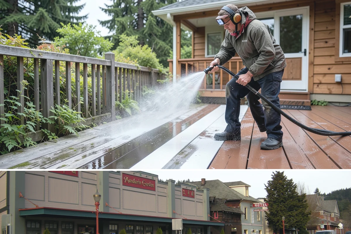 Drive-Thru Cleaning in Issaquah, King County, WA - Best cleaned every quarter year-round, with extra attention in fall when leaf litter and rain accelerate algae in the lane.
