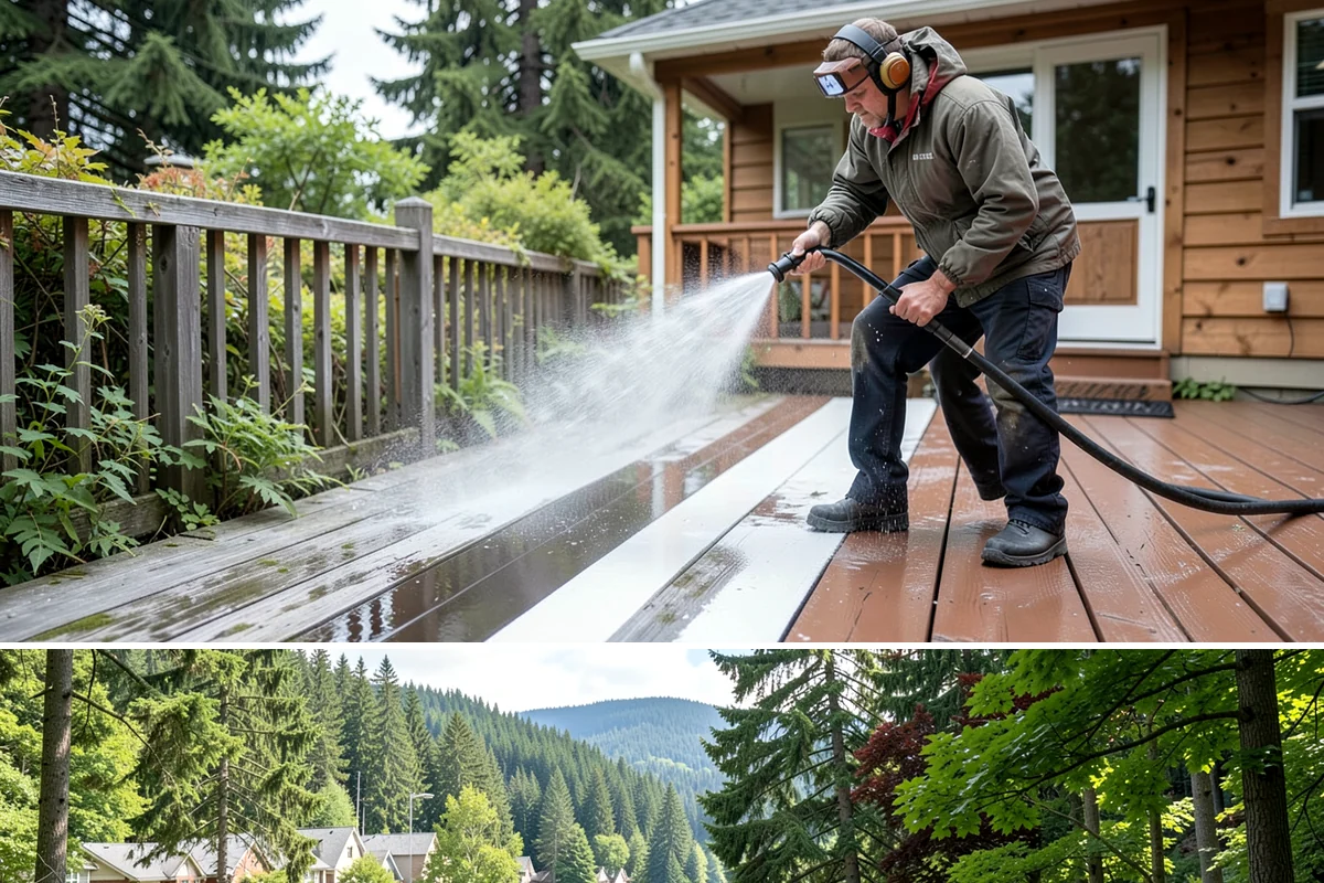 Drive-Thru Cleaning in Lake Forest Park, King County, WA - Best cleaned every quarter year-round, with extra attention in fall when leaf litter and rain accelerate algae in the lane.