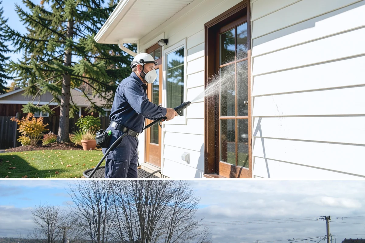 Drive-Thru Cleaning in Langley, Island County, WA - Best cleaned every quarter year-round, with extra attention in fall when leaf litter and rain accelerate algae in the lane.