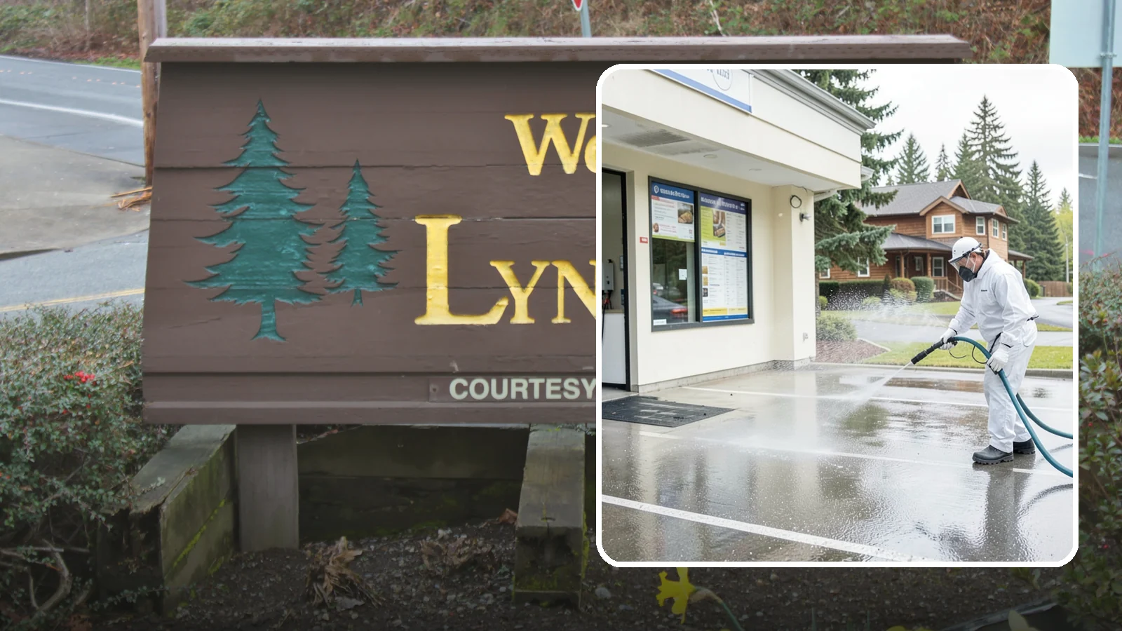 Drive-Thru Cleaning in Lynnwood, Snohomish County, WA - Targeted cleaning of drive-thru lanes, order windows, and menu-board pads where spilled food, grease, and PNW moss build up fast.