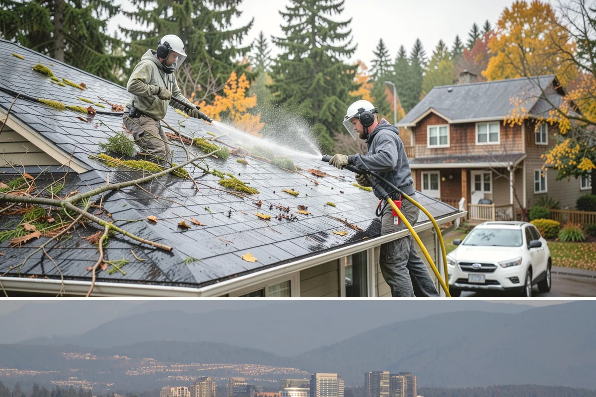 Drive-Thru Cleaning in Medina, King County, WA - Best cleaned every quarter year-round, with extra attention in fall when leaf litter and rain accelerate algae in the lane.