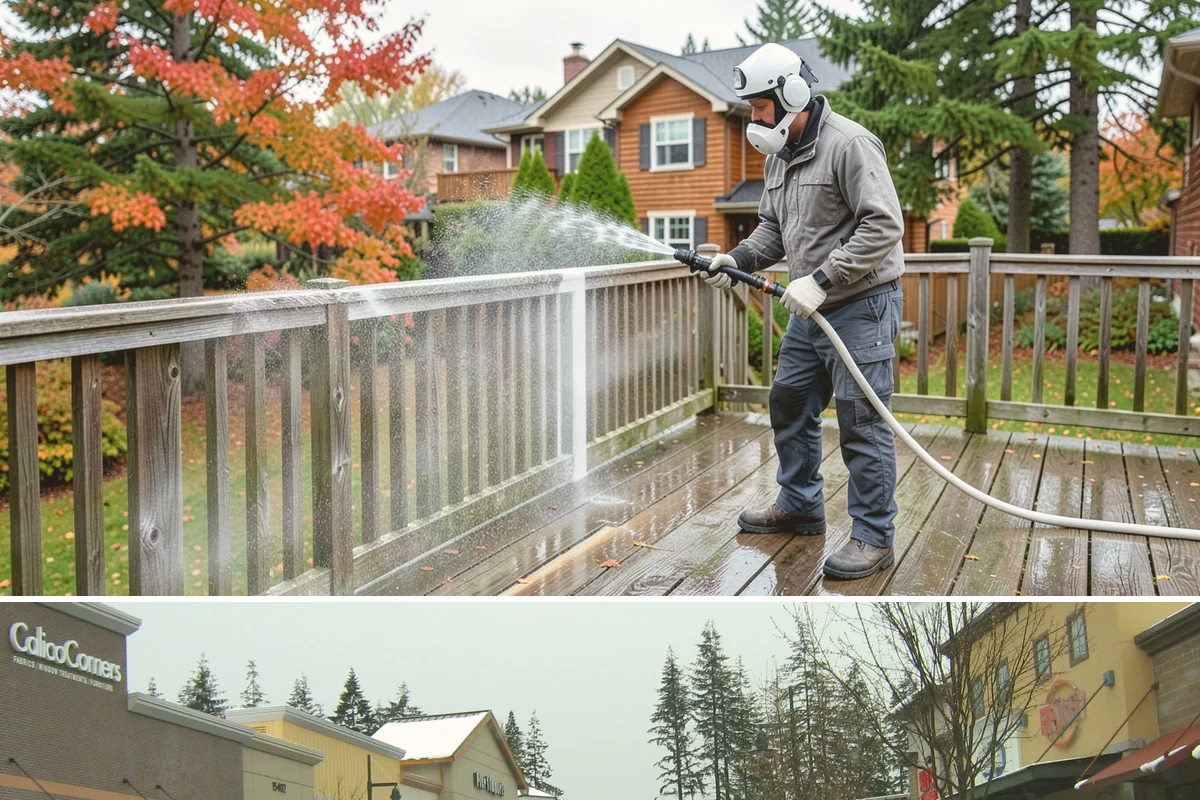 Drive-Thru Cleaning in Mill Creek, Snohomish County, WA - Best cleaned every quarter year-round, with extra attention in fall when leaf litter and rain accelerate algae in the lane.