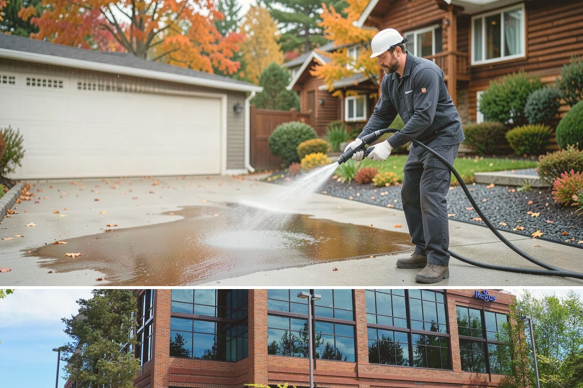 Drive-Thru Cleaning in Mountlake Terrace, Snohomish County, WA - Best cleaned every quarter year-round, with extra attention in fall when leaf litter and rain accelerate algae in the lane.