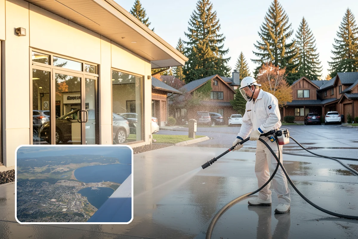Drive-Thru Cleaning in Oak Harbor, Island County, WA - Eliminates the sticky drip line of spilled drinks and grease under the order window