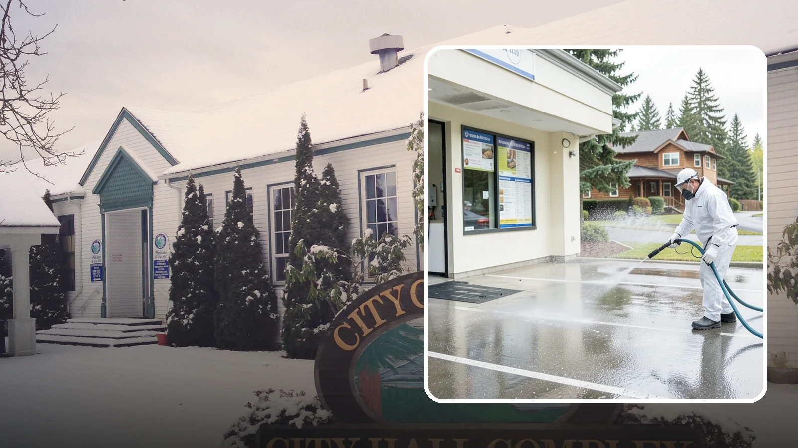 Drive-Thru Cleaning in Pacific, King County, WA - Targeted cleaning of drive-thru lanes, order windows, and menu-board pads where spilled food, grease, and PNW moss build up fast.