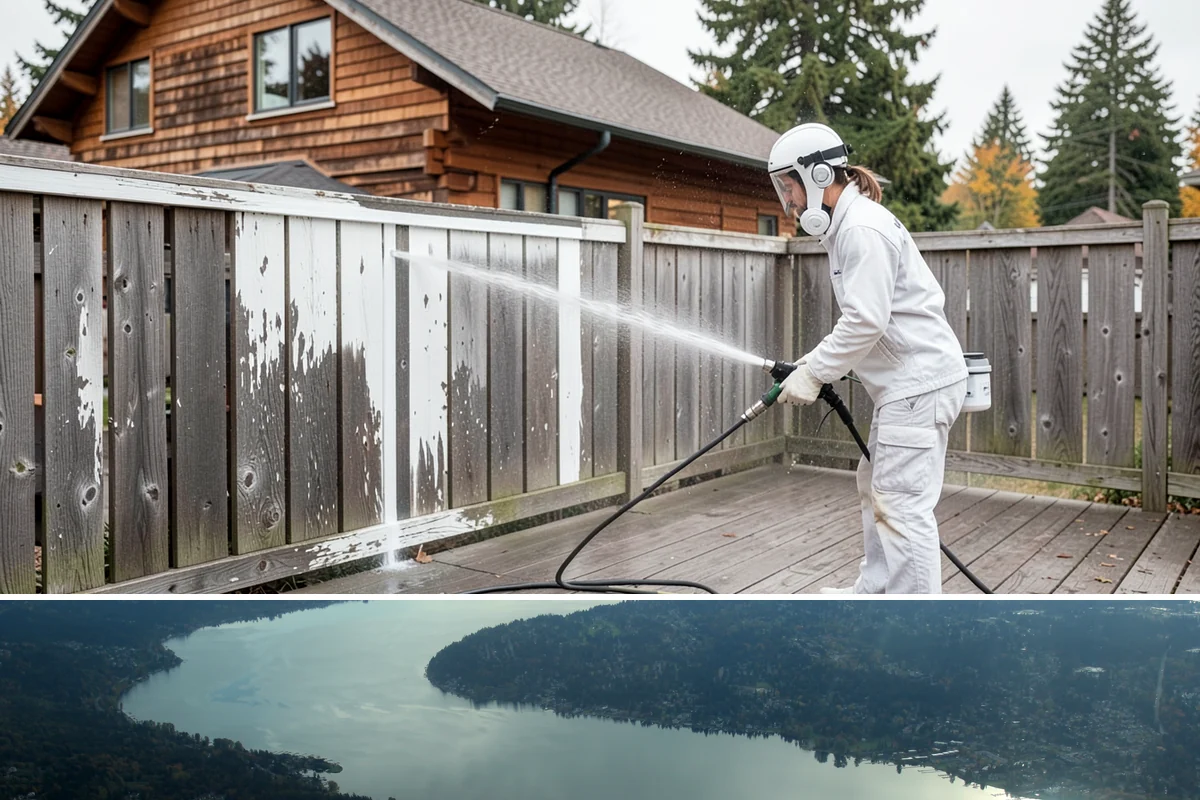 Drive-Thru Cleaning in Sammamish, King County, WA - Best cleaned every quarter year-round, with extra attention in fall when leaf litter and rain accelerate algae in the lane.