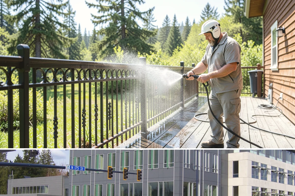 Drive-Thru Cleaning in Shoreline, King County, WA - Best cleaned every quarter year-round, with extra attention in fall when leaf litter and rain accelerate algae in the lane.