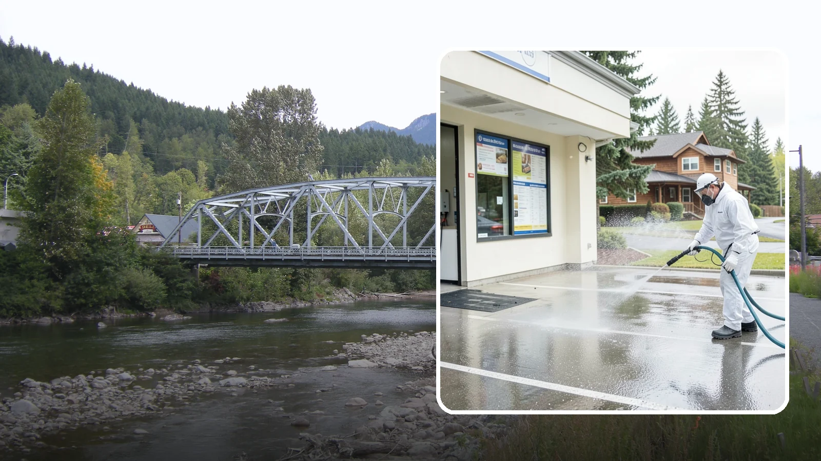 Drive-Thru Cleaning in Skykomish, King County, WA - Targeted cleaning of drive-thru lanes, order windows, and menu-board pads where spilled food, grease, and PNW moss build up fast.