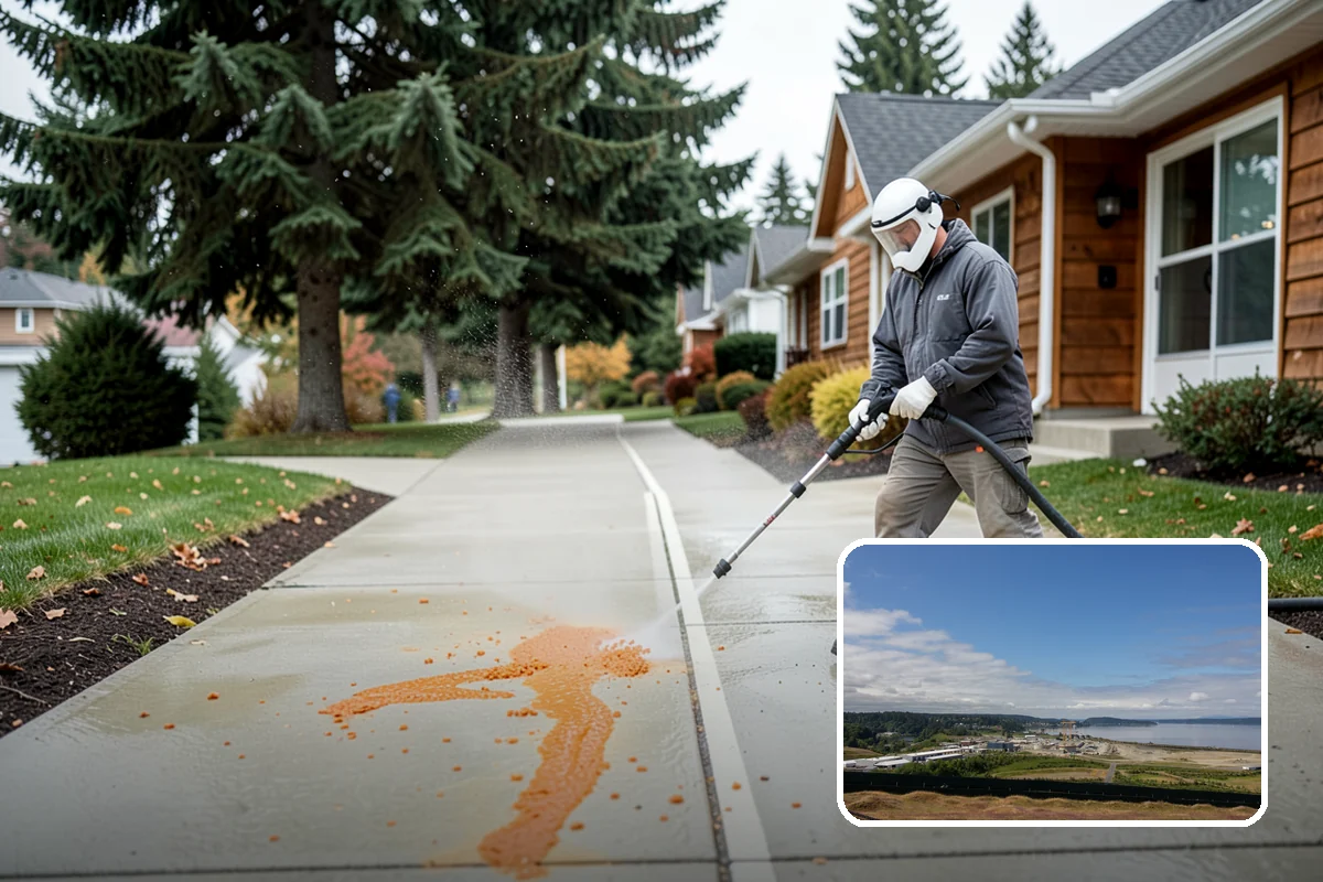 Drive-Thru Cleaning in University Place, Pierce County, WA - Eliminates the sticky drip line of spilled drinks and grease under the order window