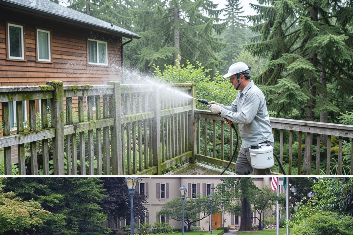 Drive-Thru Cleaning in Woodinville, King County, WA - Best cleaned every quarter year-round, with extra attention in fall when leaf litter and rain accelerate algae in the lane.