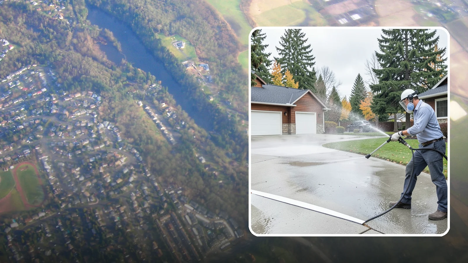 Driveway & Walkway Package in Algona, King County, WA - We surface clean your driveway and connecting walkways together for a uniform, moss-free entrance to your home.