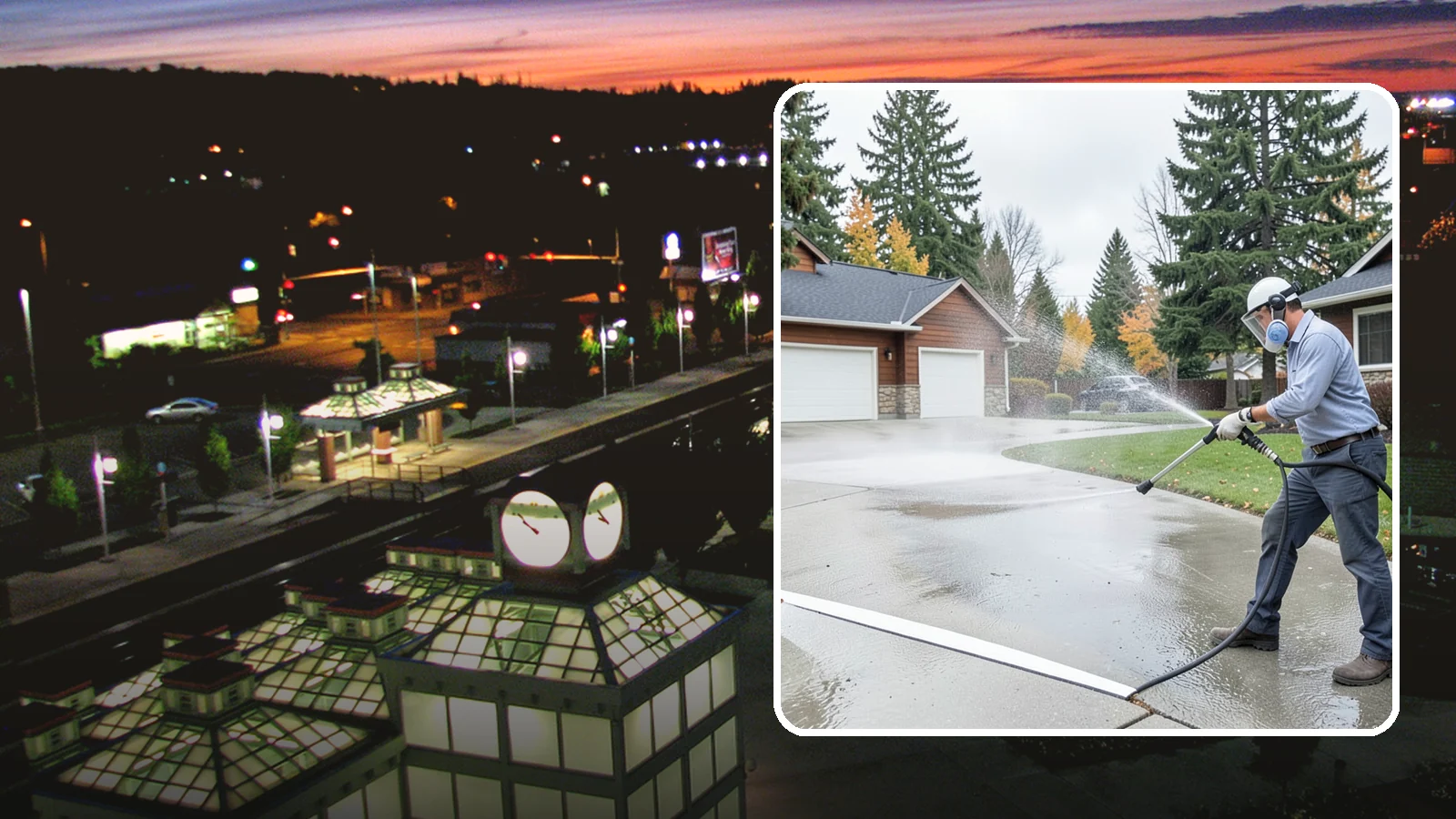 Driveway & Walkway Package in Auburn, King County, WA - We surface clean your driveway and connecting walkways together for a uniform, moss-free entrance to your home.