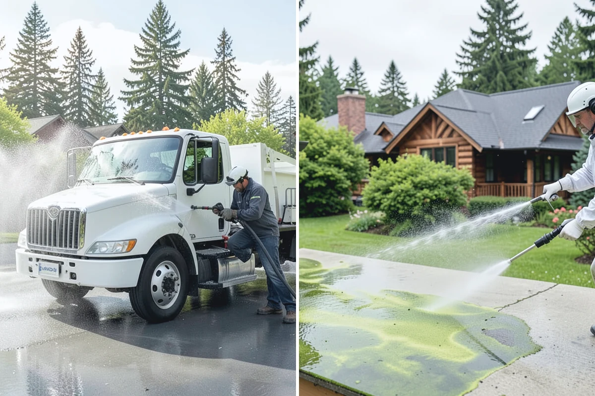 Driveway & Walkway Package in Auburn, King County, WA - Sweep and clear the concrete of debris