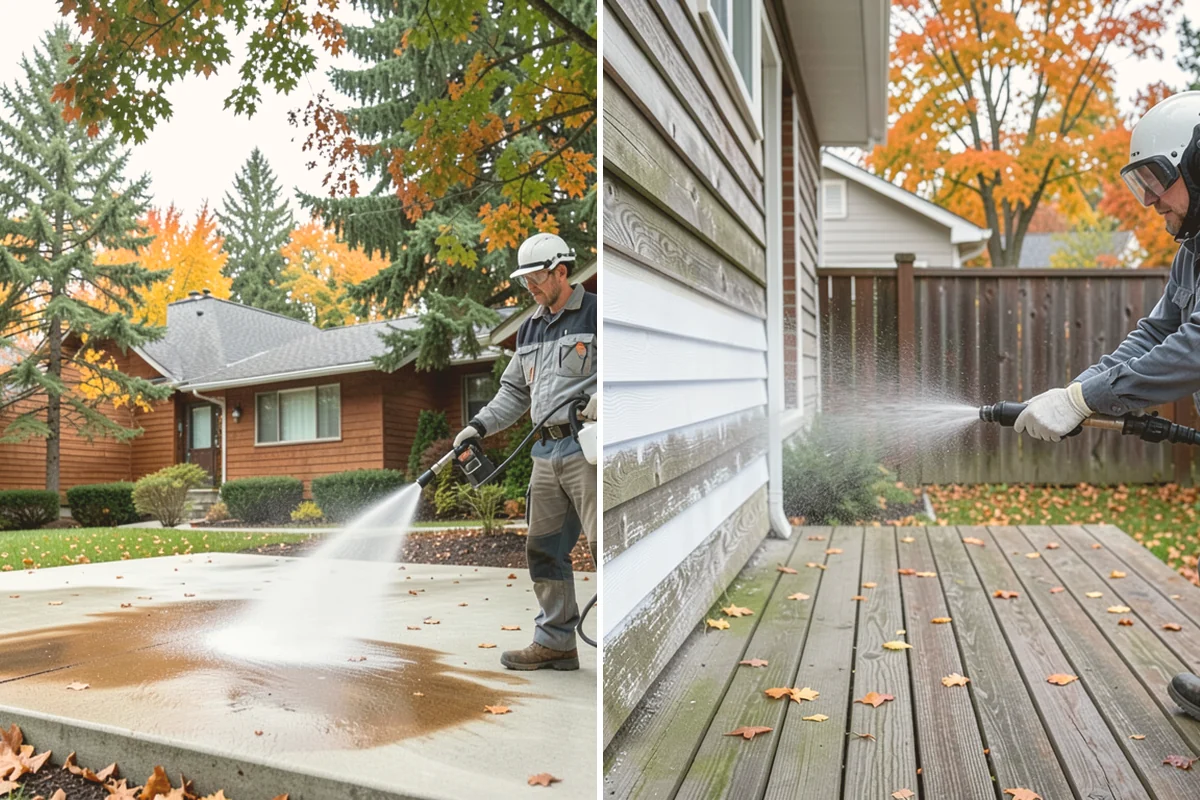 Driveway & Walkway Package in Bellevue, King County, WA - Sweep and clear the concrete of debris