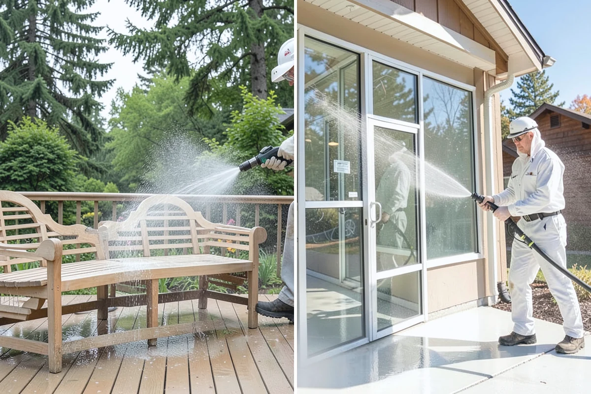 Driveway & Walkway Package in Bonney Lake, Pierce County, WA - Sweep and clear the concrete of debris